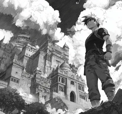 漫画家正在绘制充满活力的漫画场景